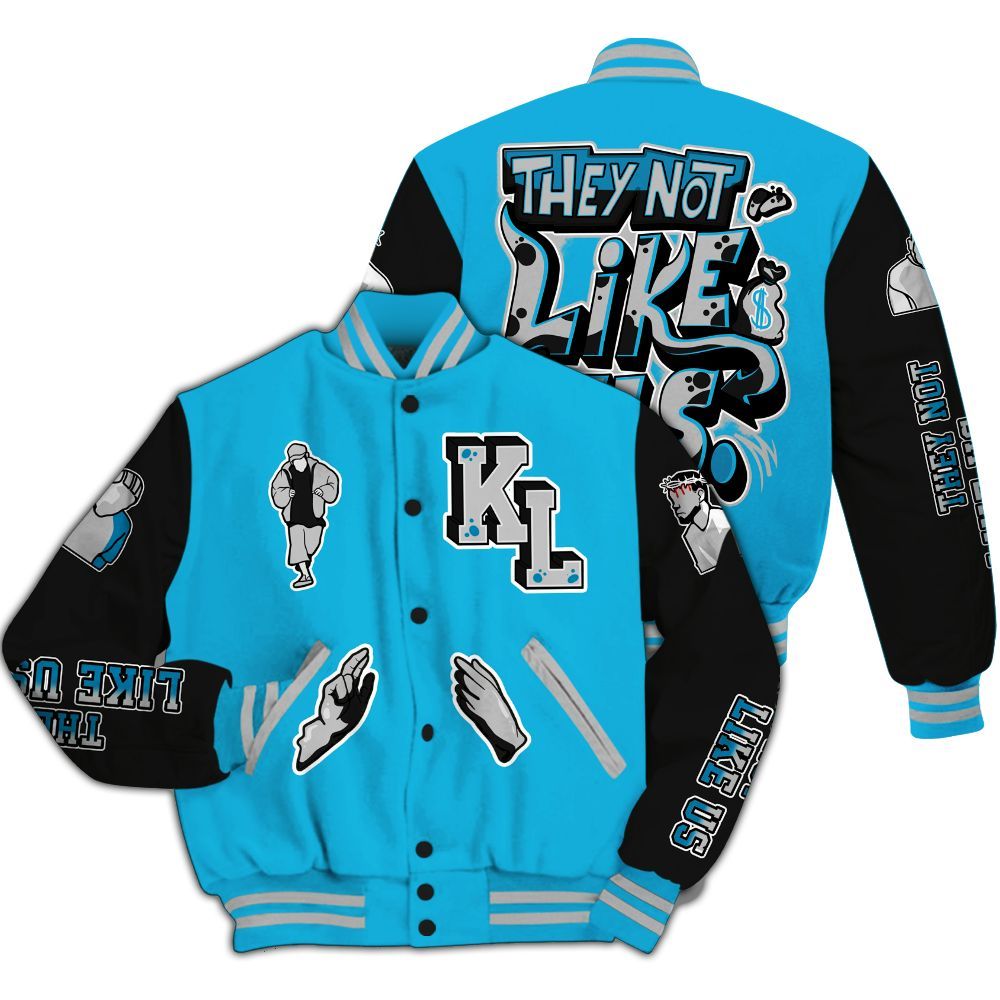 Varsity Jacket To Match Black University Blue 2026 14s - Dislike Us Graphic All Over Print