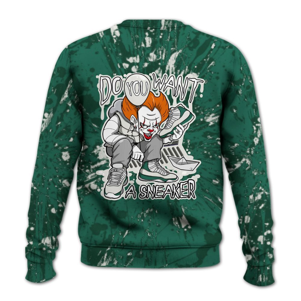 Sweatshirt To Match Oxidized Green 4s - Clown Scary Sneakers Graphic Halloween All Over Print