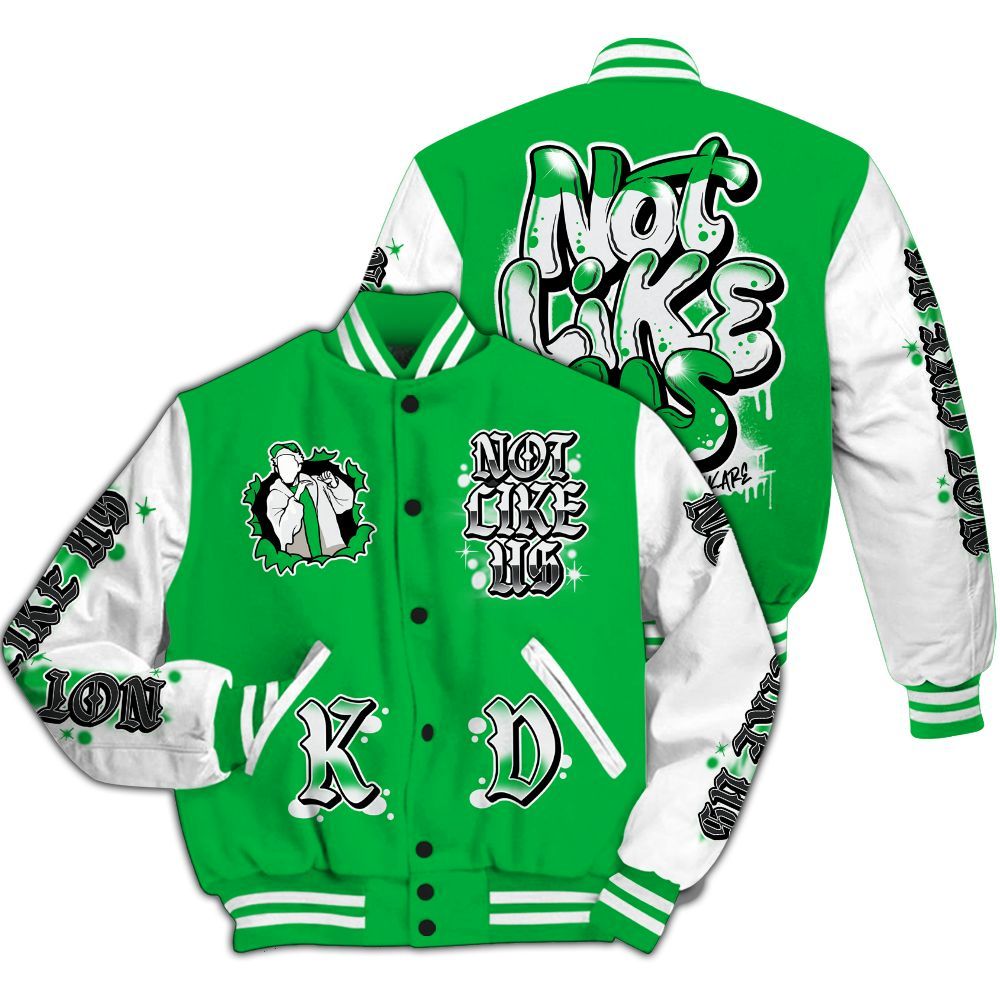 Varsity Jacket To Match Lucky Green 5s - None Like Us Graphic All Over Print