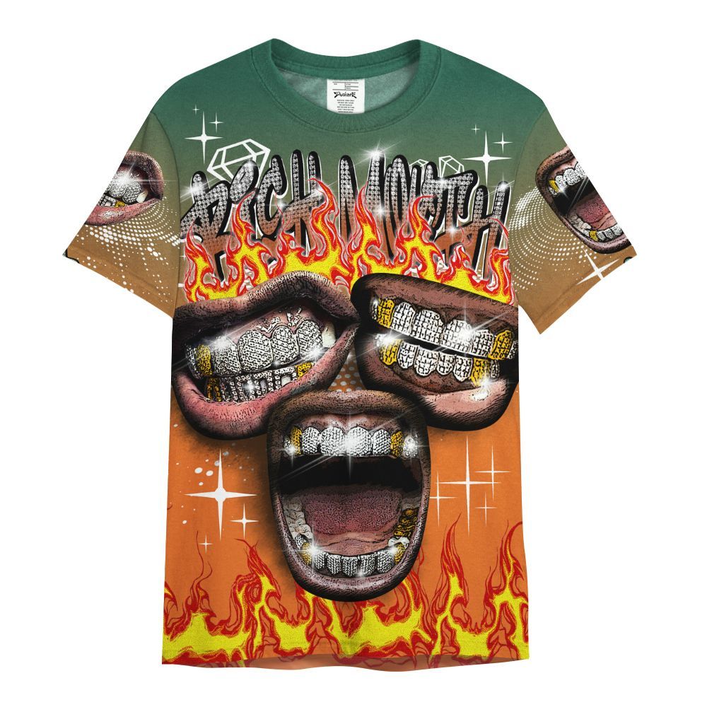 Shirt To Match Dunk Low Ceramic - Rich Mouth Fire Rap Retro 90s All Over Print
