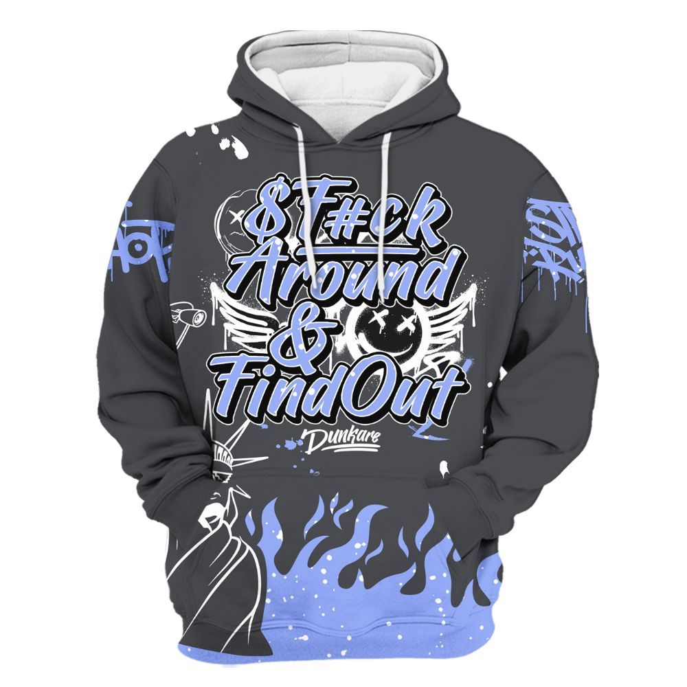 Hoodie To Match Retro Awake Racer Blue - Graphic Fck Around Find Out All Over Print