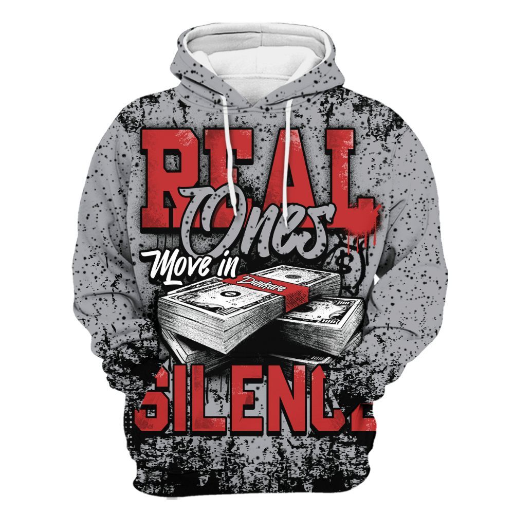 Hoodie To Match White Cement 4s - Move In Silence Money Street Retro All Over Print