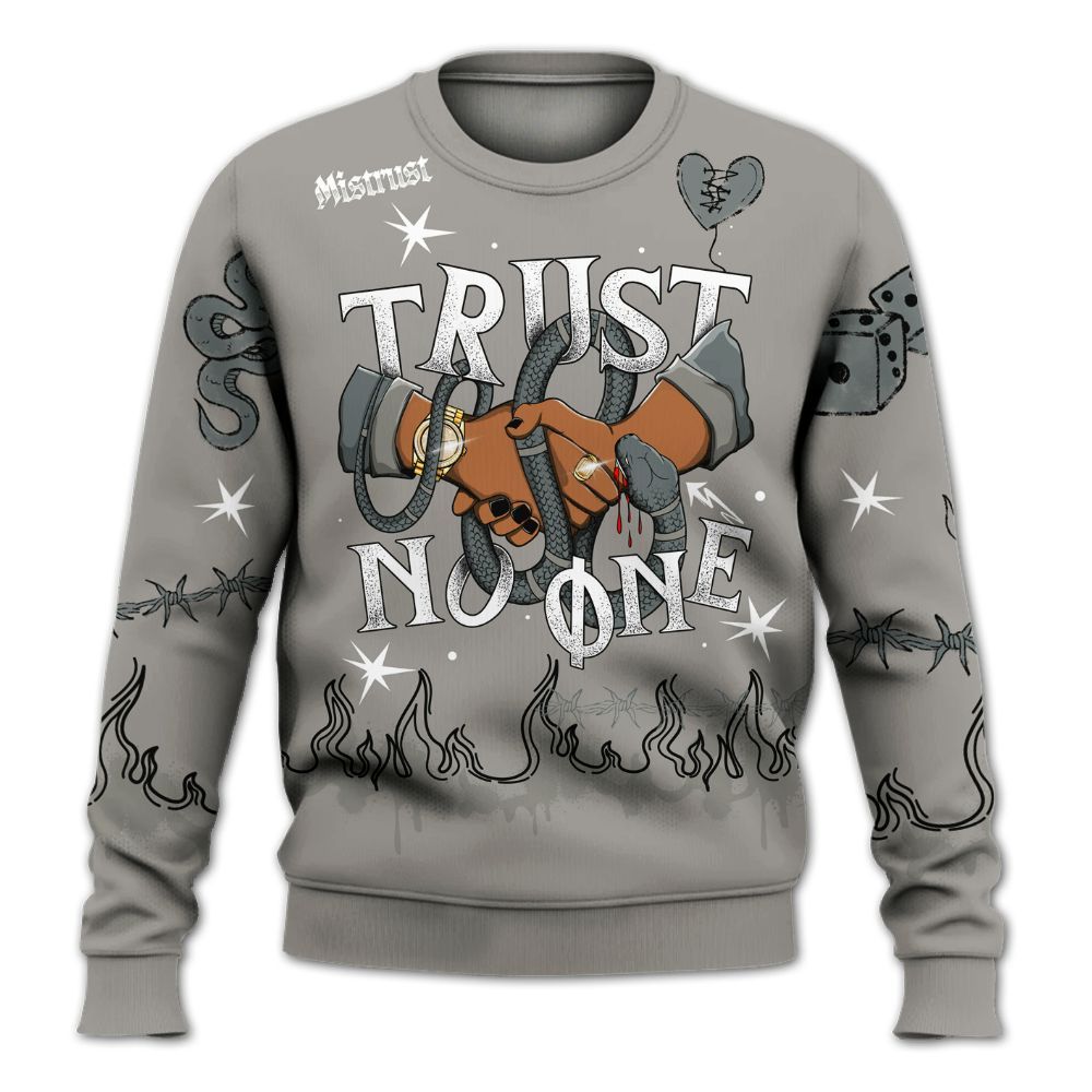 Sweatshirt To Match Cool Grey 9s - Trust No One Snake-Bite Doodle Crayon All Over Print