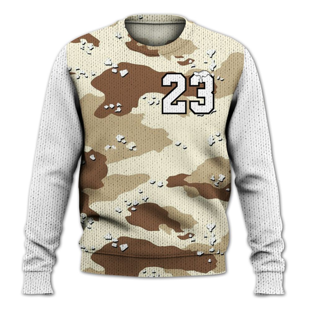 Knitted Sweater To Match Desert Camo 3s, Custom Name Number 23 Drip