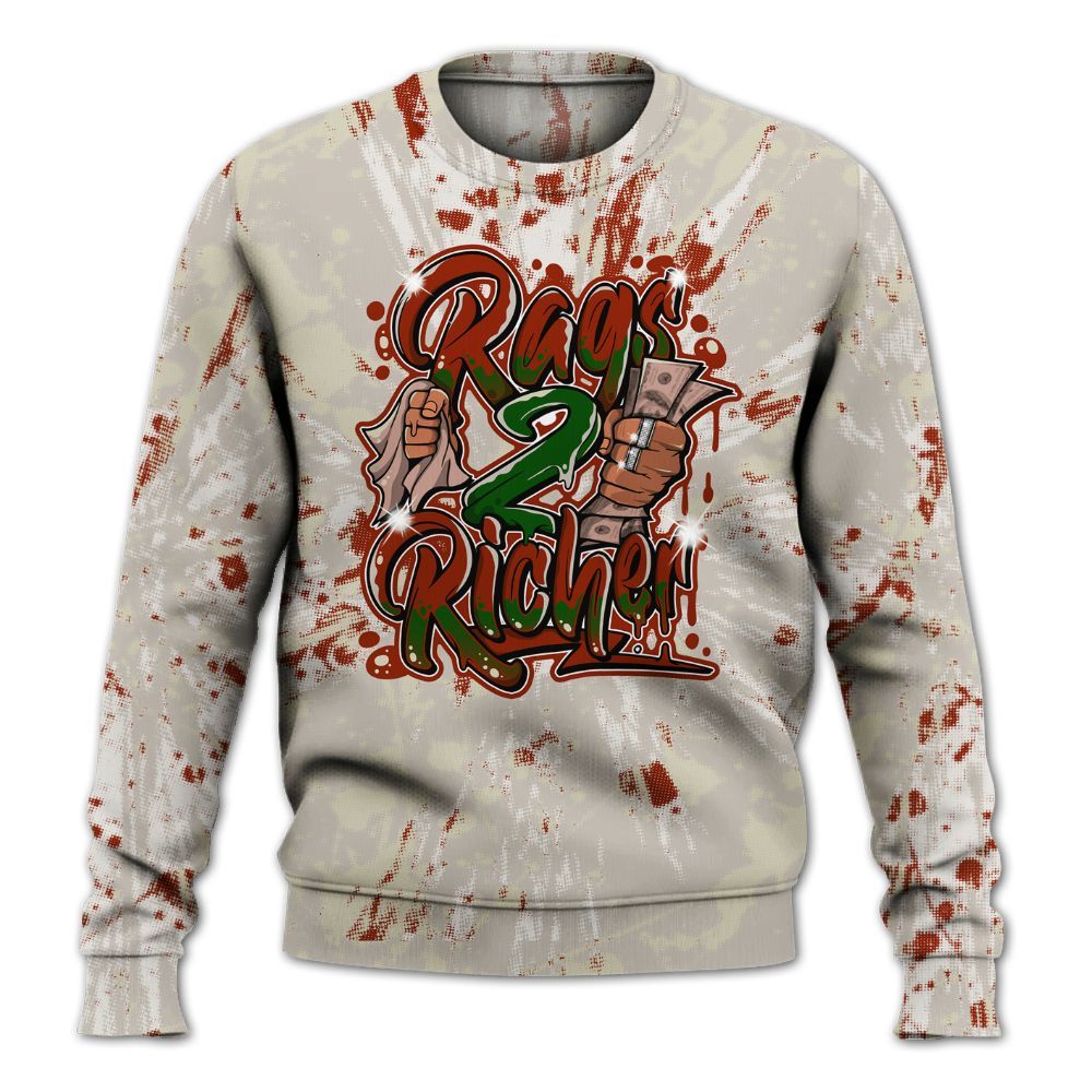 Sweatshirt To Match El Grito 5s - Rag 2 Rich Graphic Luxury All Over Print