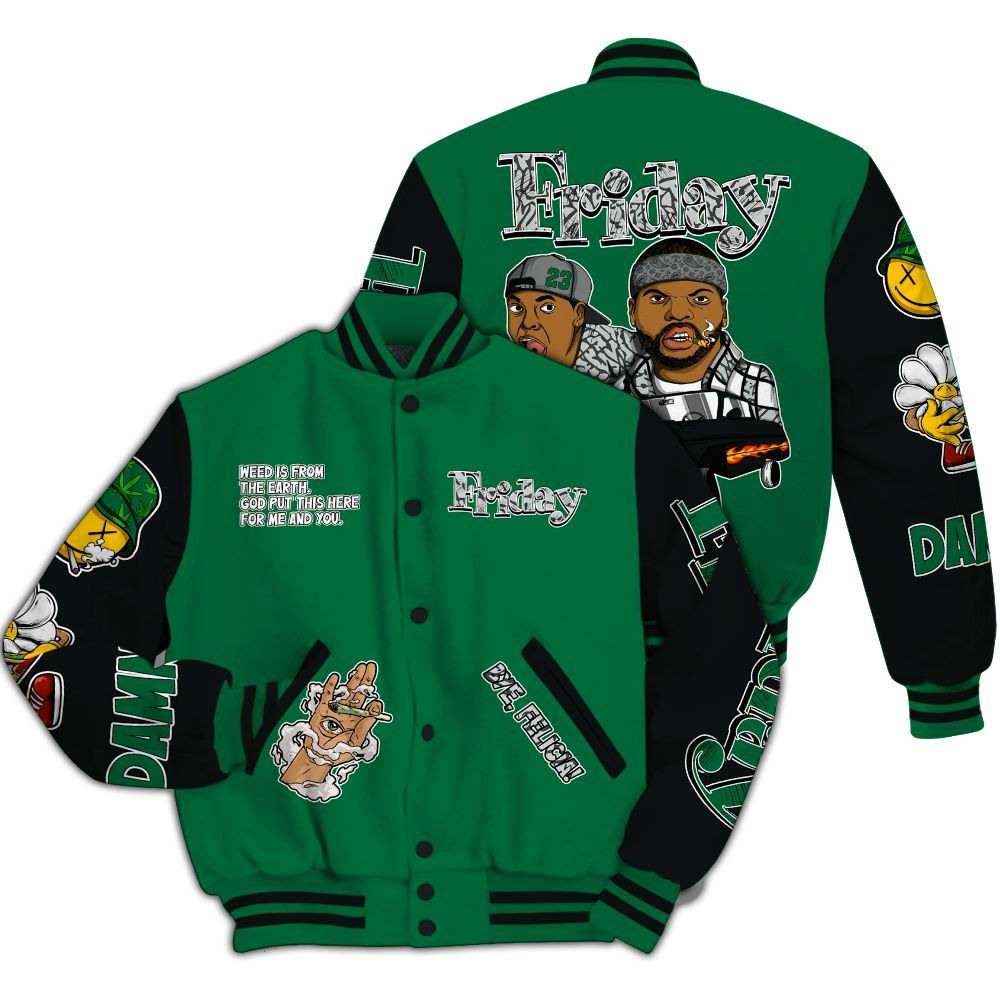 Varsity Jacket To Match Pine Green 3s - Friday Sneaker Stress Style All Over Print