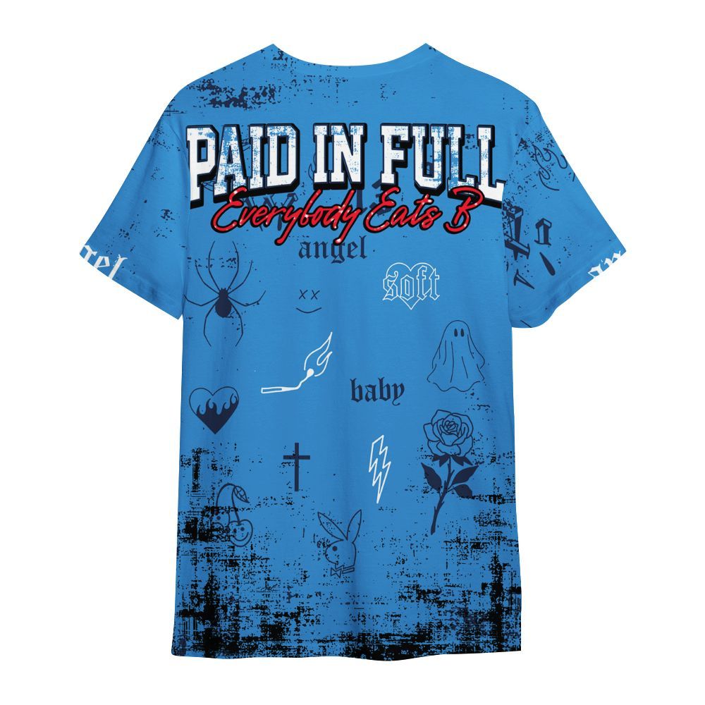 Shirt To Match Retro Blueberry 6s - Paid In Full Money All Over Print