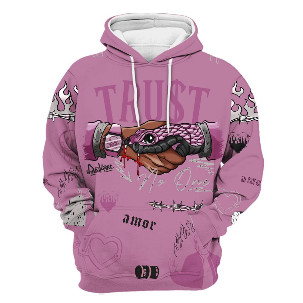 Hoodie To Match Neutral Grey Black White Orchid 4s - Snake Trust No One All Over Print