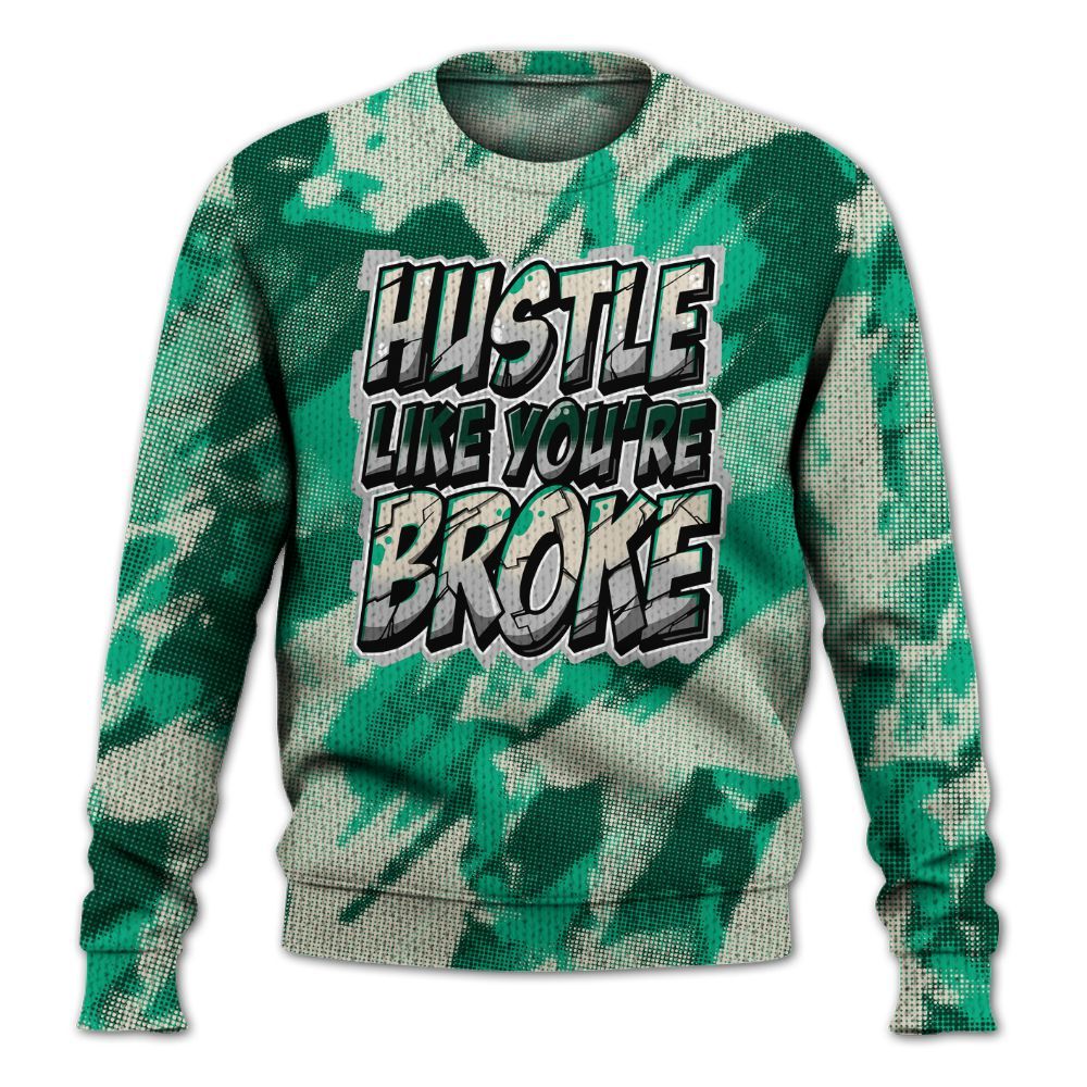 Knitted Sweater To Match Oxidized Green 4s - Hustles Like Broke Abstract