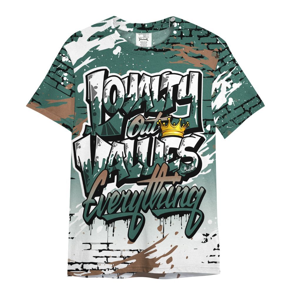 Shirt To Match Low OG Oxidized Green 1s - Values Of Loyalty Drip All Over Print