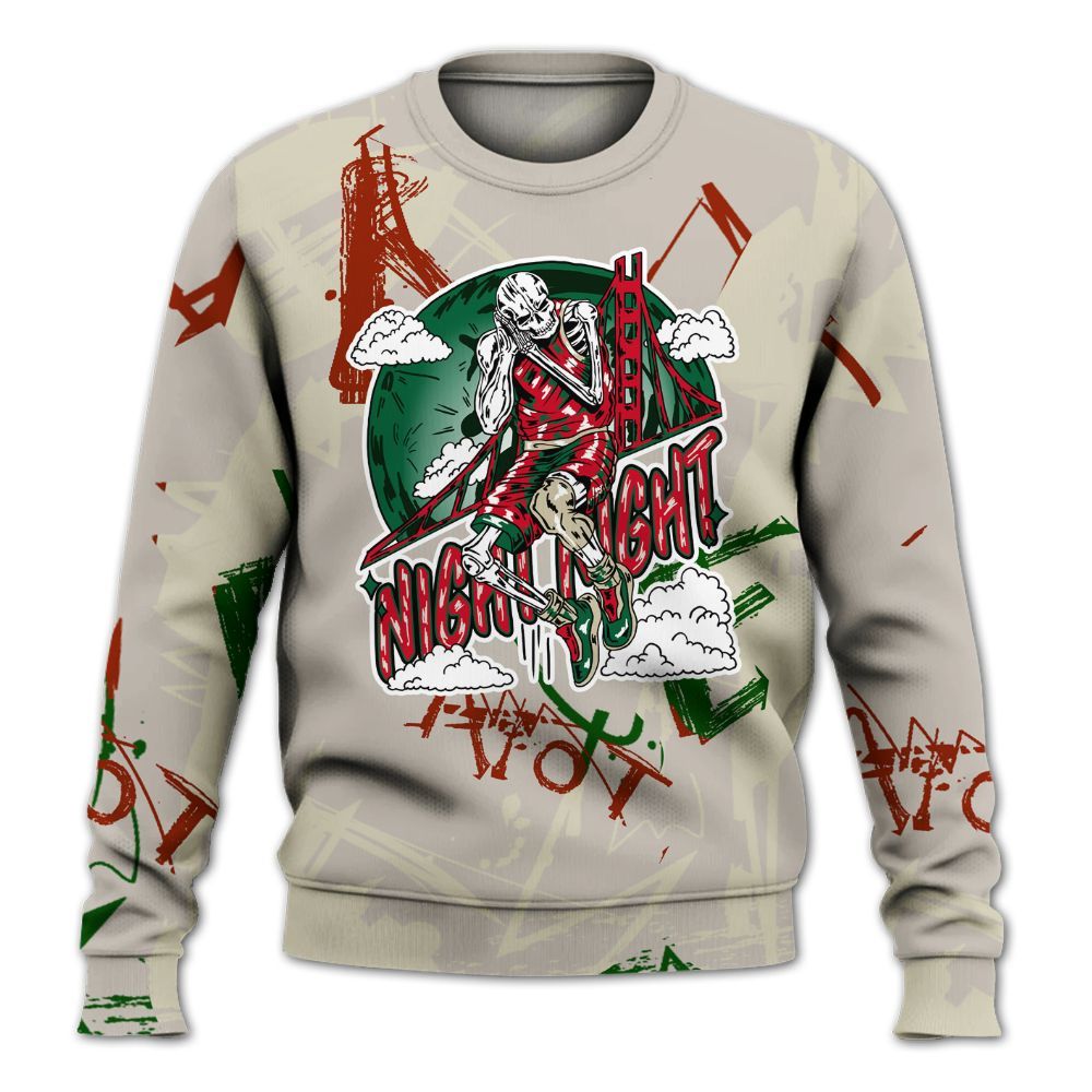 Sweatshirt To Match El Grito 5s - Seeya Skeleton Messyz All Over Print