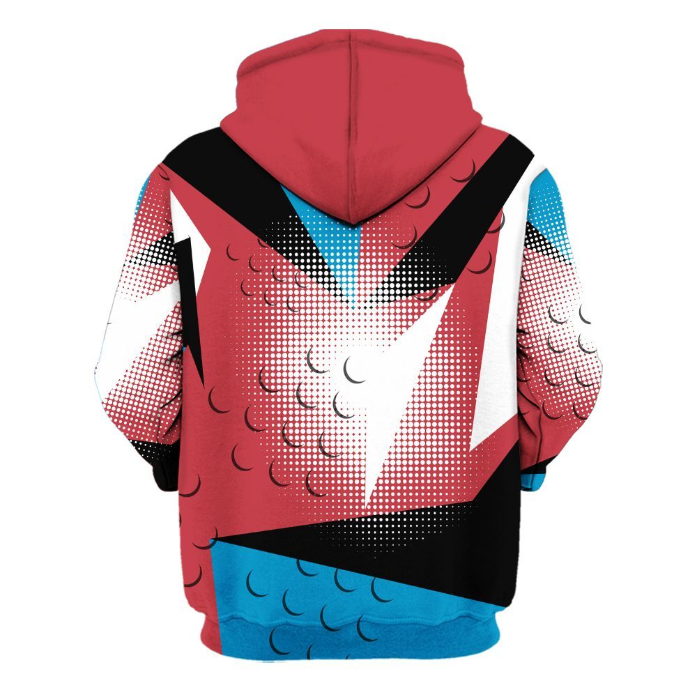 Hoodie To Match High OG University Red Dark Powder Blue 1s - Poly Custom Name Number 23 5s All Over Print