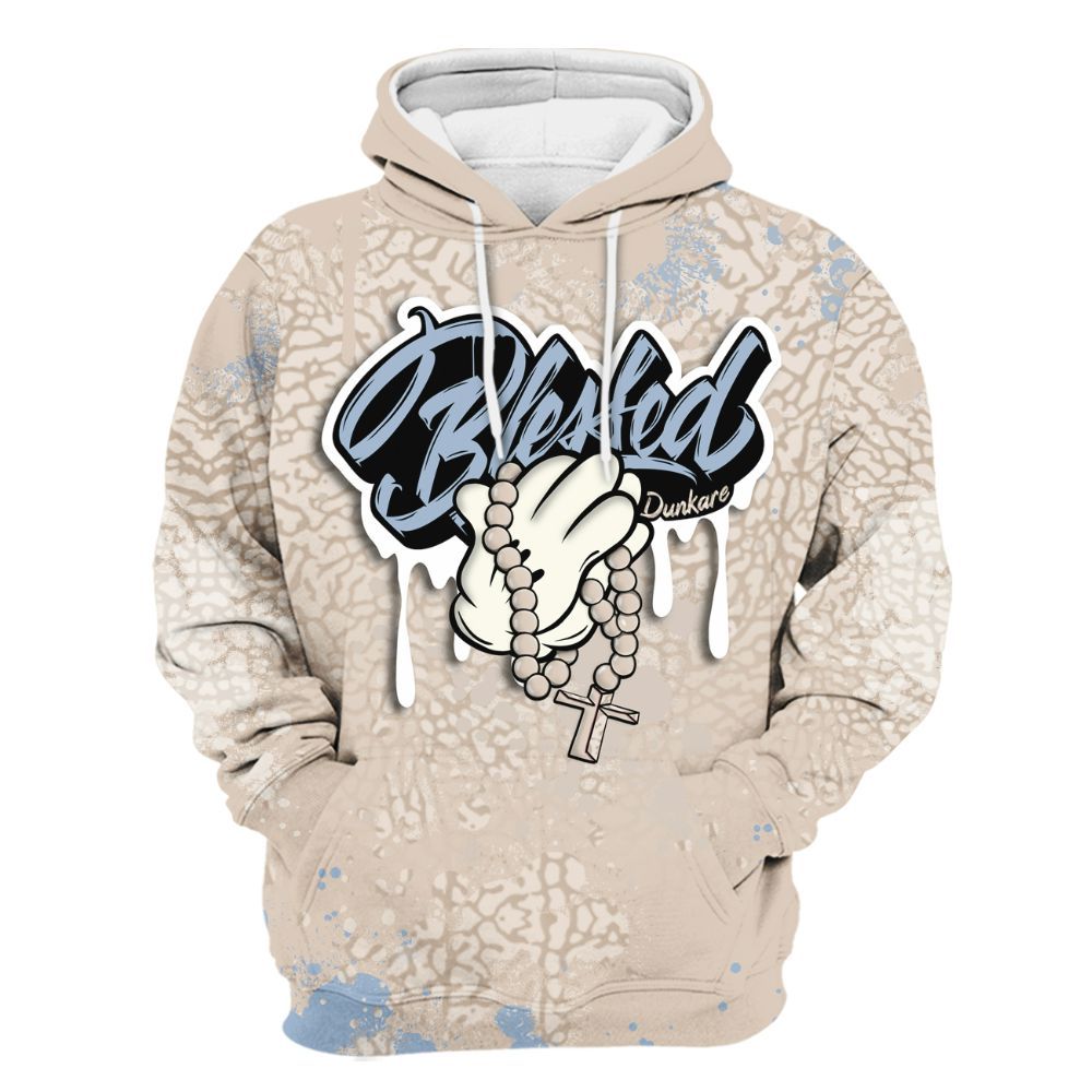 Hoodie To Match Desert Sand 3s - God Blessed Ink Drip All Over Print