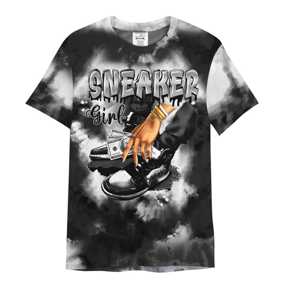 Shirt To Match Black Cat NET 4s - SNEAKER Girl Money Drip Tie Dye All Over Print