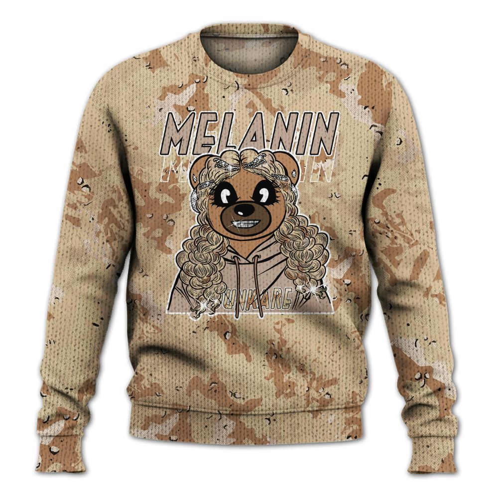 Knitted Sweater To Match Desert Camo 3s - Pigments Bear Heart Grunge