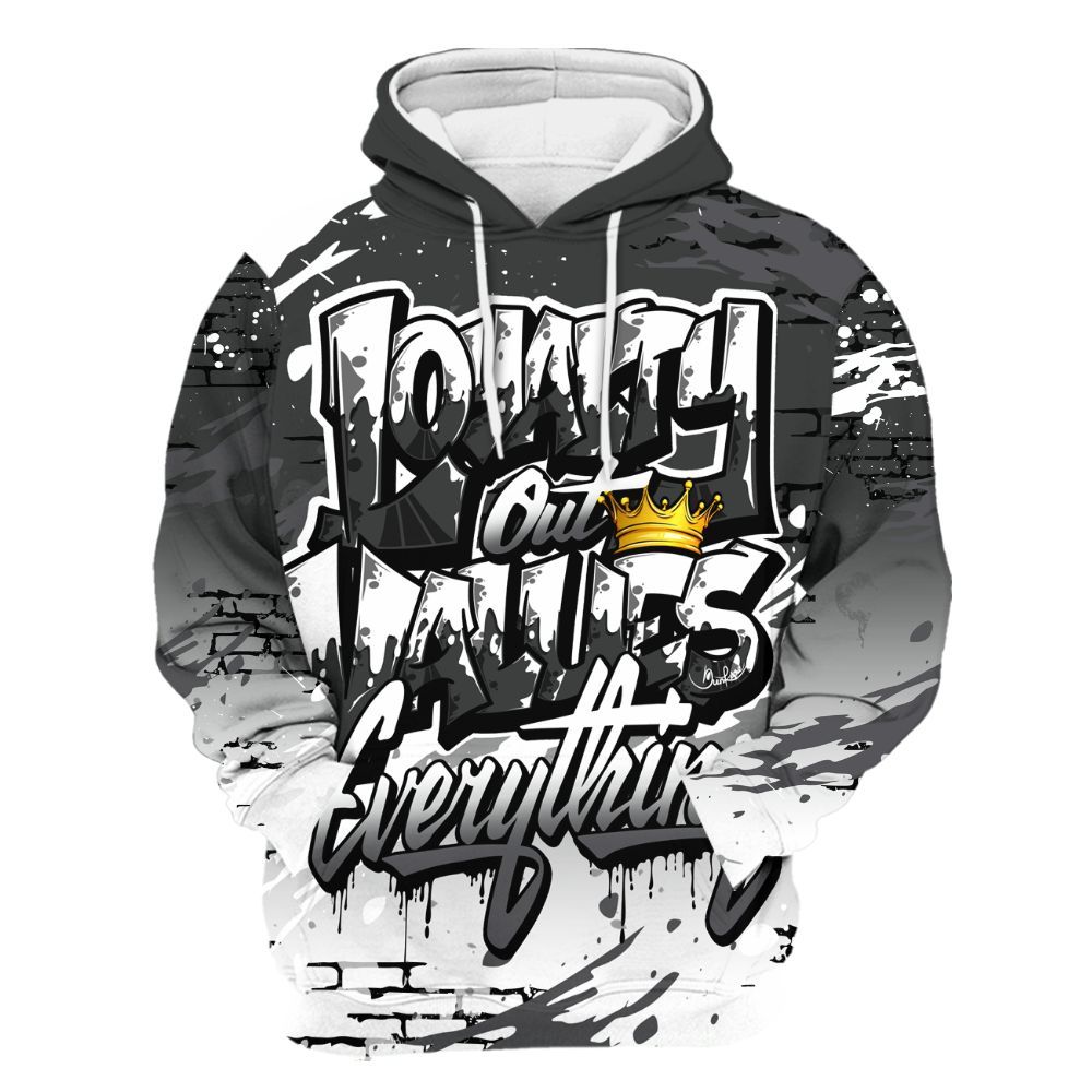 Hoodie To Match White Thunder 4s - Values Of Loyalty Drip All Over Print