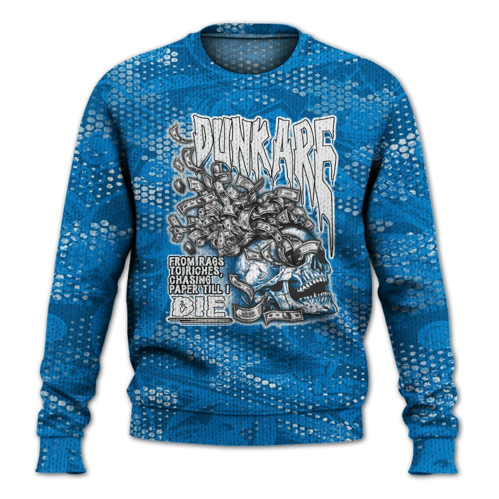 Knitted Sweater To Match Industrial Blue 4s - From Rags To Riches