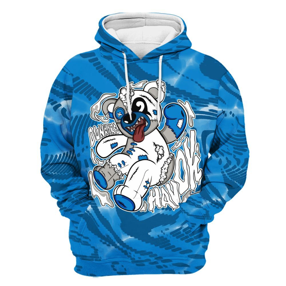 Hoodie To Match Military Blue 4s - Havok Bear All Over Print