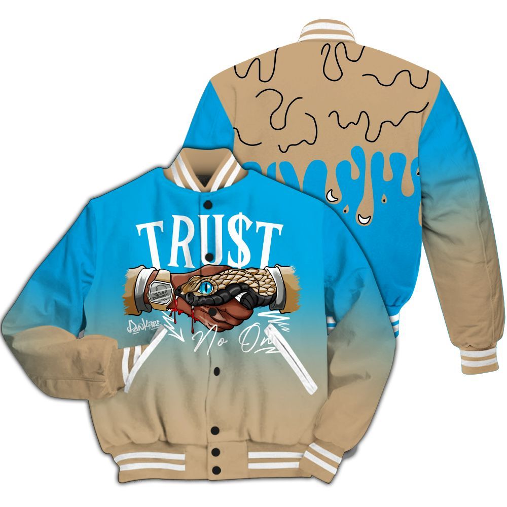 Varsity Jacket To Match H-Town 11s - Trust No One Drip All Over Print