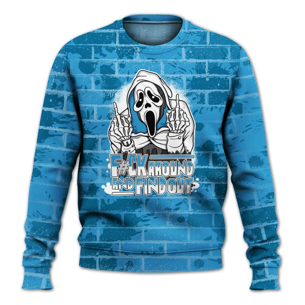 Sweatshirt To Match Powder Blue 9s - F#CK And Find Out Graphic Halloween All Over Print