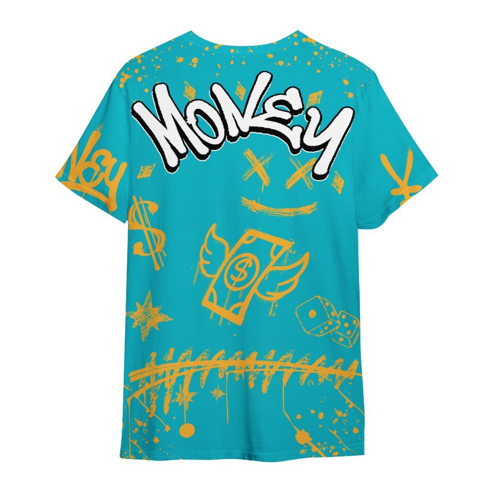 Shirt To Match Retro Aqua 5s - Everybody Paid In Full Crayon All Over Print