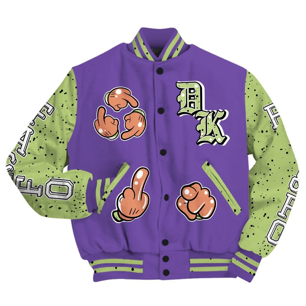 Varsity Jacket To Match Canyon Purple 4s - F Around Find Out Graphic All Over Print