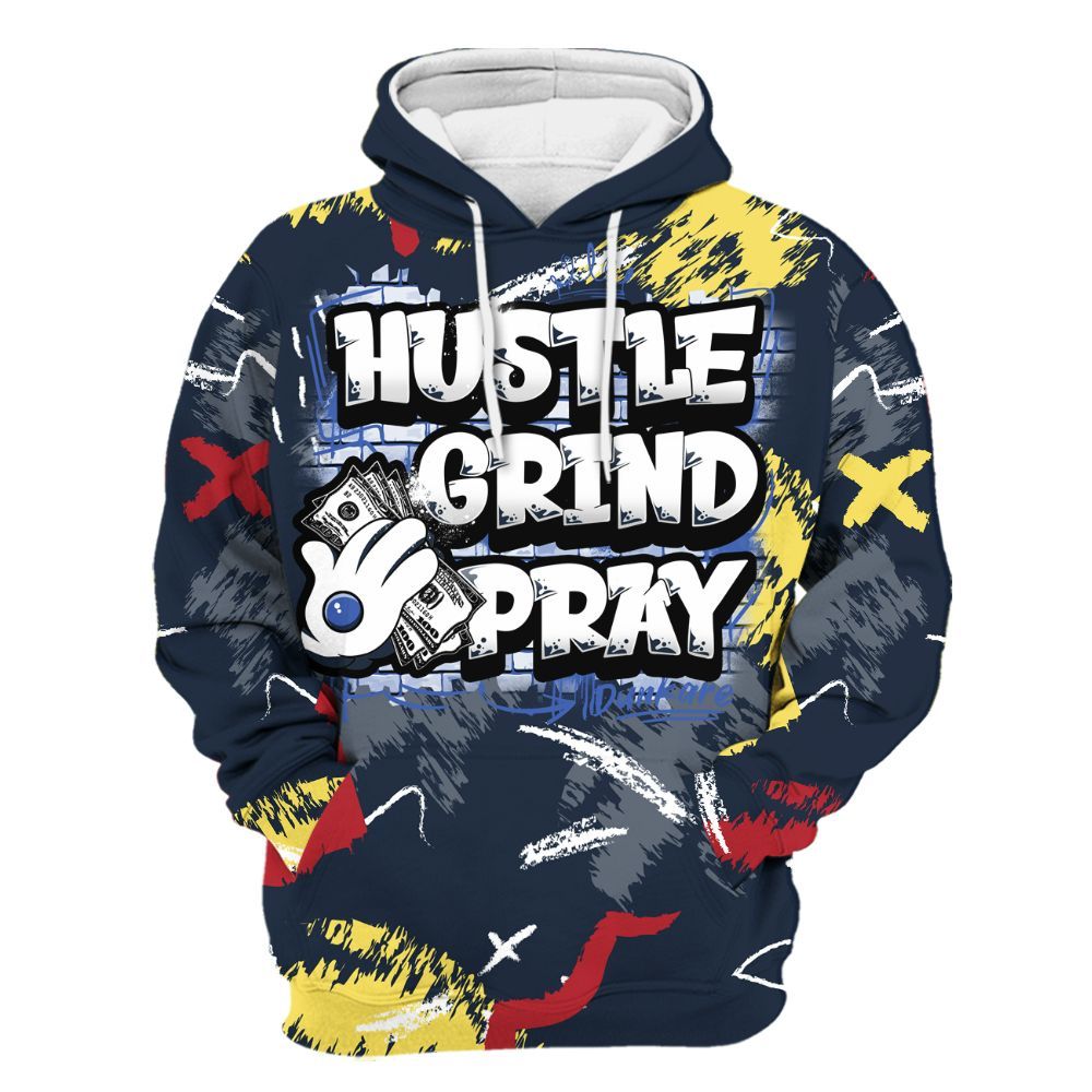 Hoodie To Match Dunk Low COJP What The 2024 - Hustle Grind Pray Graphic Street Style All Over Print
