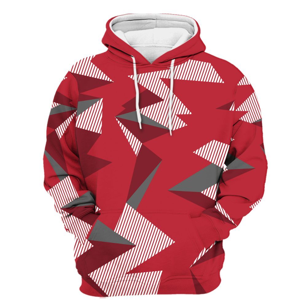 Hoodie To Match Red Flint 13s - Geometric Camouflage Pattern All Over Print