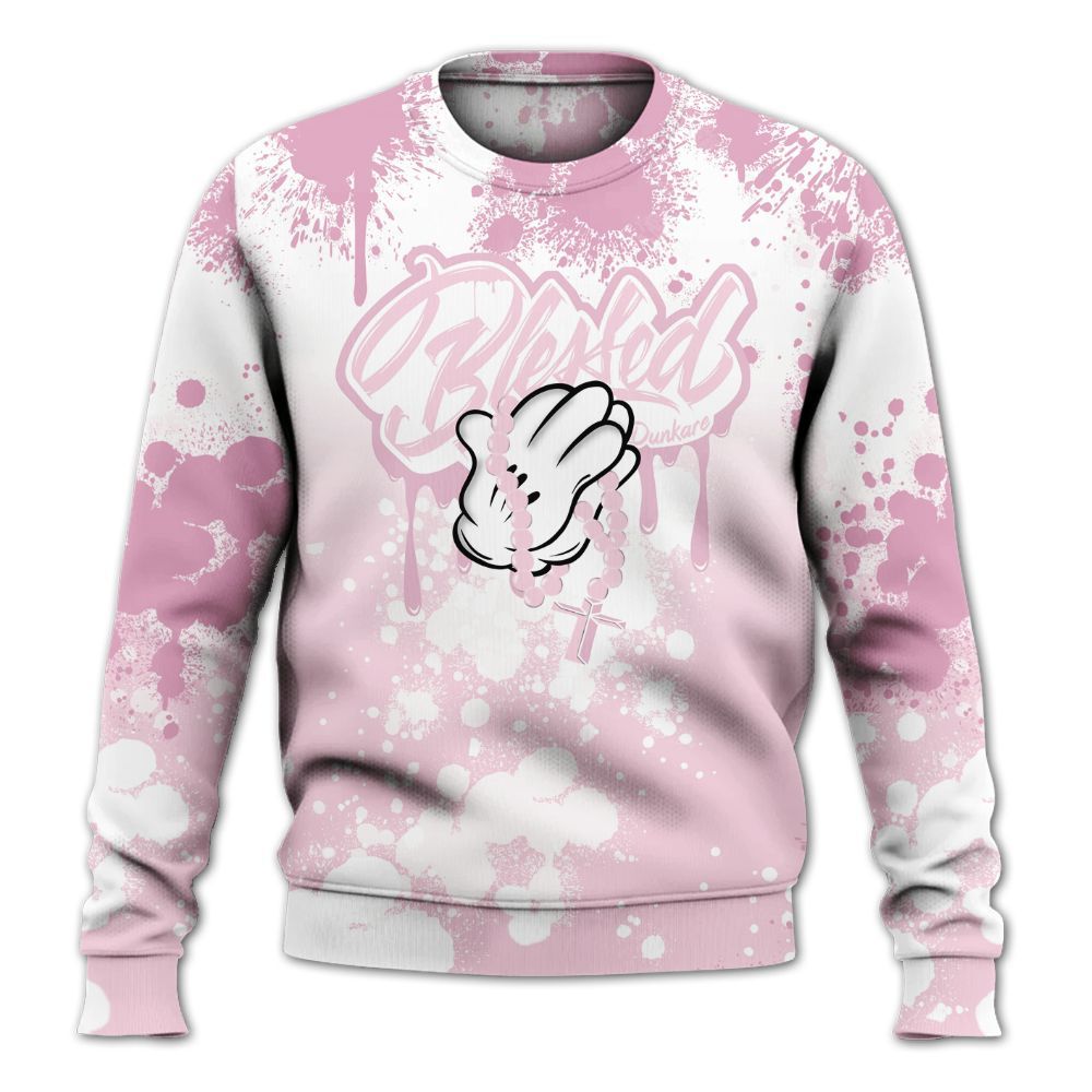 Sweatshirt To Match Orchid 4s - God Blessed Ink Drip All Over Print