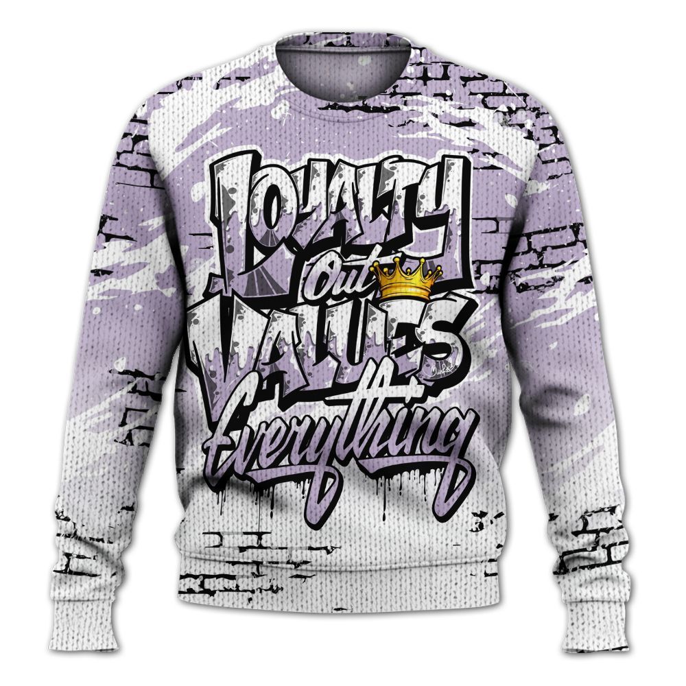 Knitted Sweater To Match Low Pure Violet 11s - Values Of Loyalty Drip