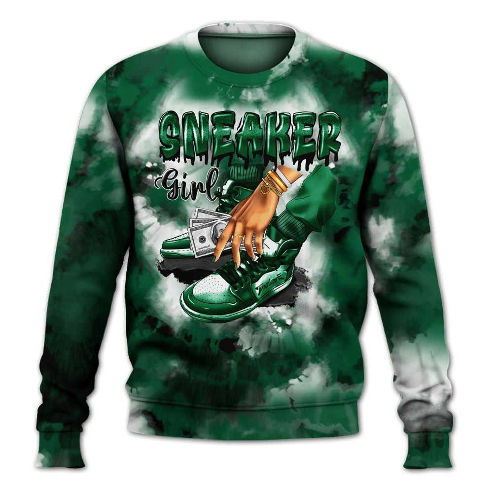 Sweatshirt To Match High Gorge Green 1s - SNEAKER Girl Money Drip Tie Dye All Over Print