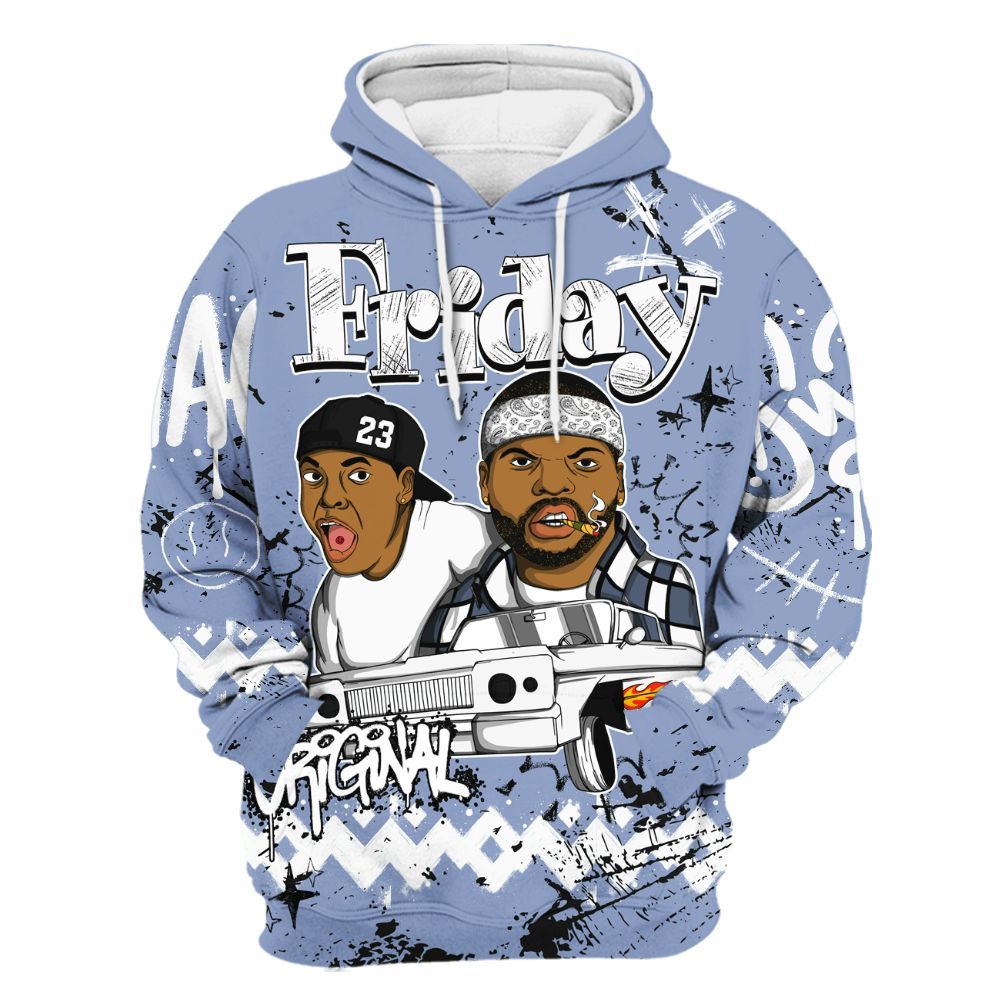 Hoodie To Match Retro Blue Grey 13s - Friday Sneaker Crayon All Over Print