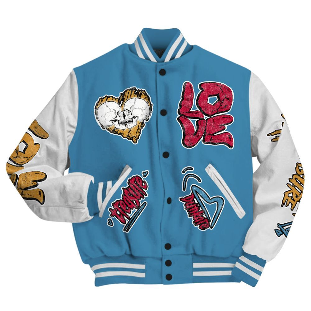 Varsity Jacket To Match GS Messy Room 4s - Skull Bear All Over Print