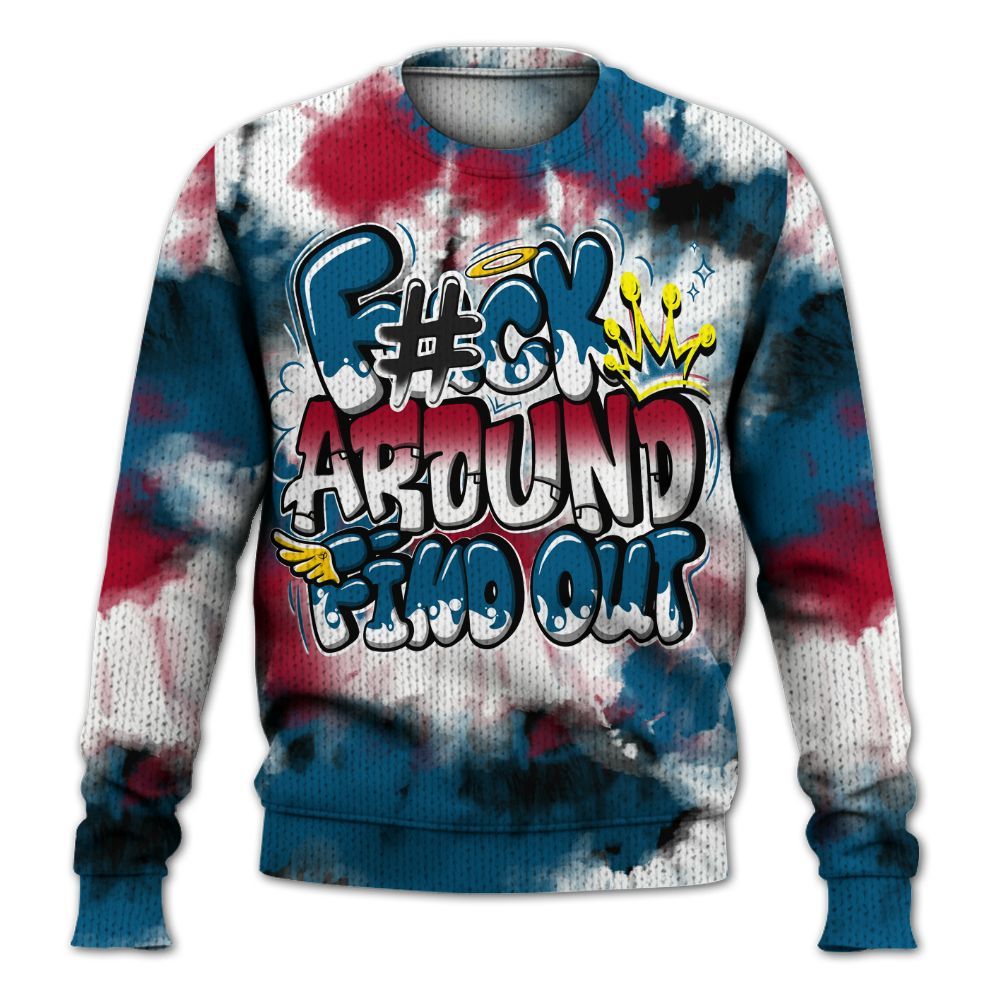 Knitted Sweater To Match GS Messy Room 4s - Tie Dye FK Around Find Out