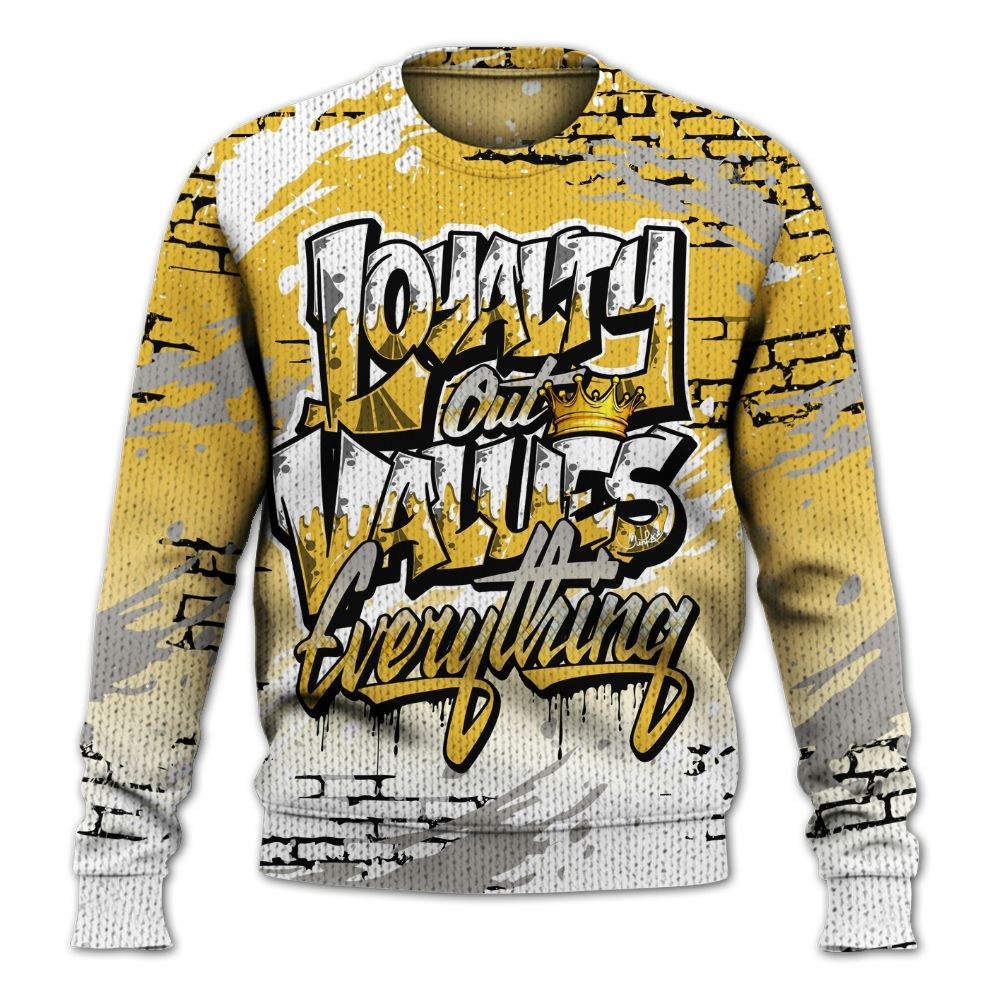 Knitted Sweater To Match Low Yellow Python 11s - Values Of Loyalty Drip