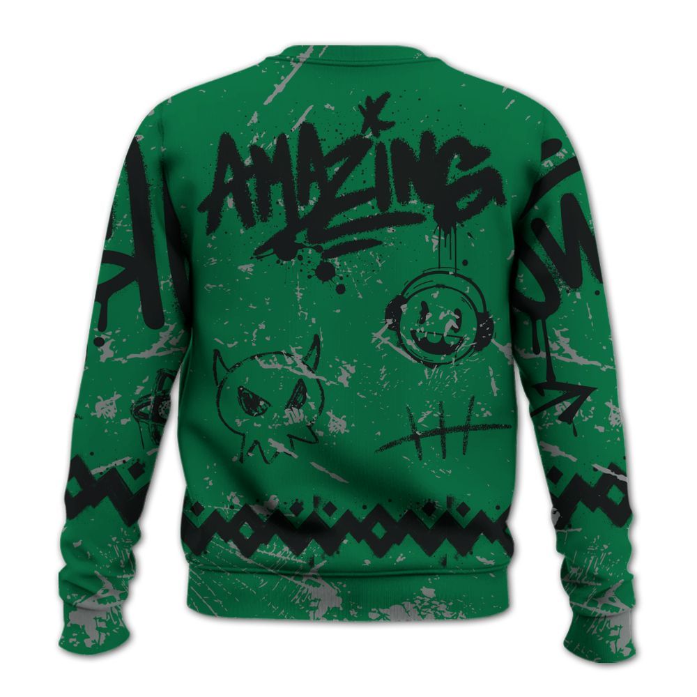 Sweatshirt To Match Pine Green 3s - Friday Sneaker Crayon All Over Print