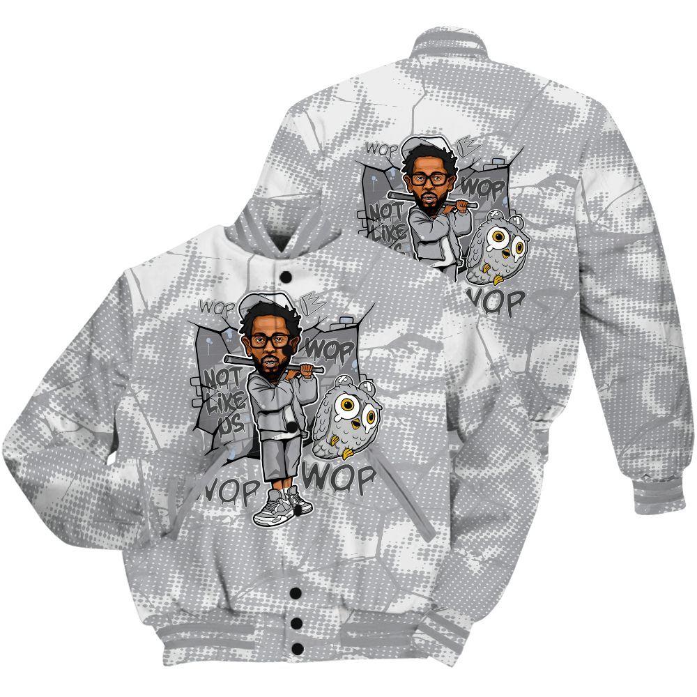 Varsity Jacket To Match Low OG Wolf Grey 1s Shirt - None Like ComptonCity Graphic Crack All Over Print