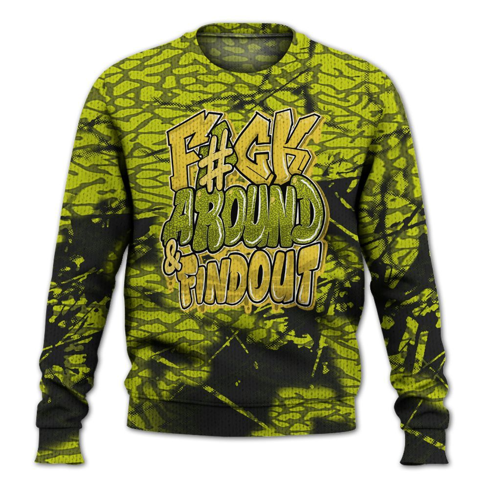 Knitted Sweater To Match Dunk Low QS Halloween Skull - F Around Find Out Graphic Profound