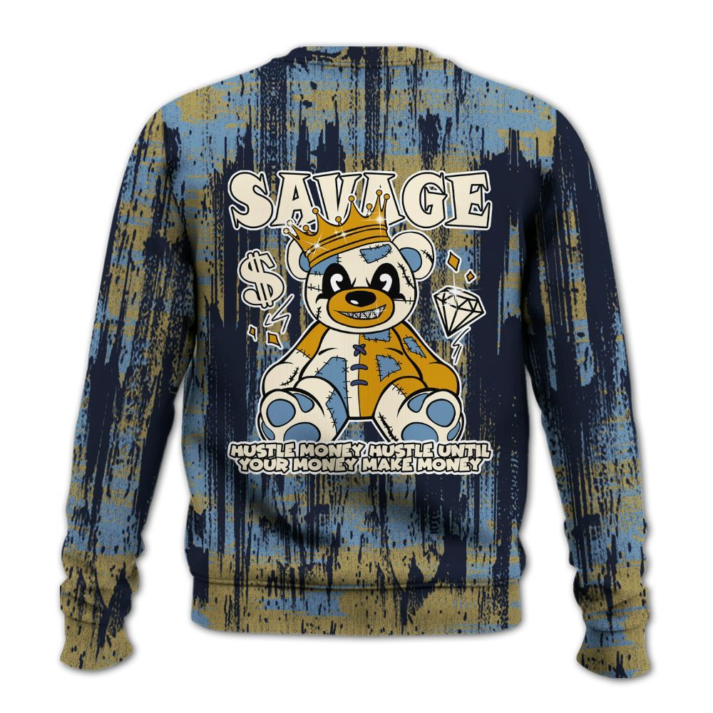 Sweatshirt To Match High OG First In Flight 1s - Savages Bear Glitch Art All Over Print