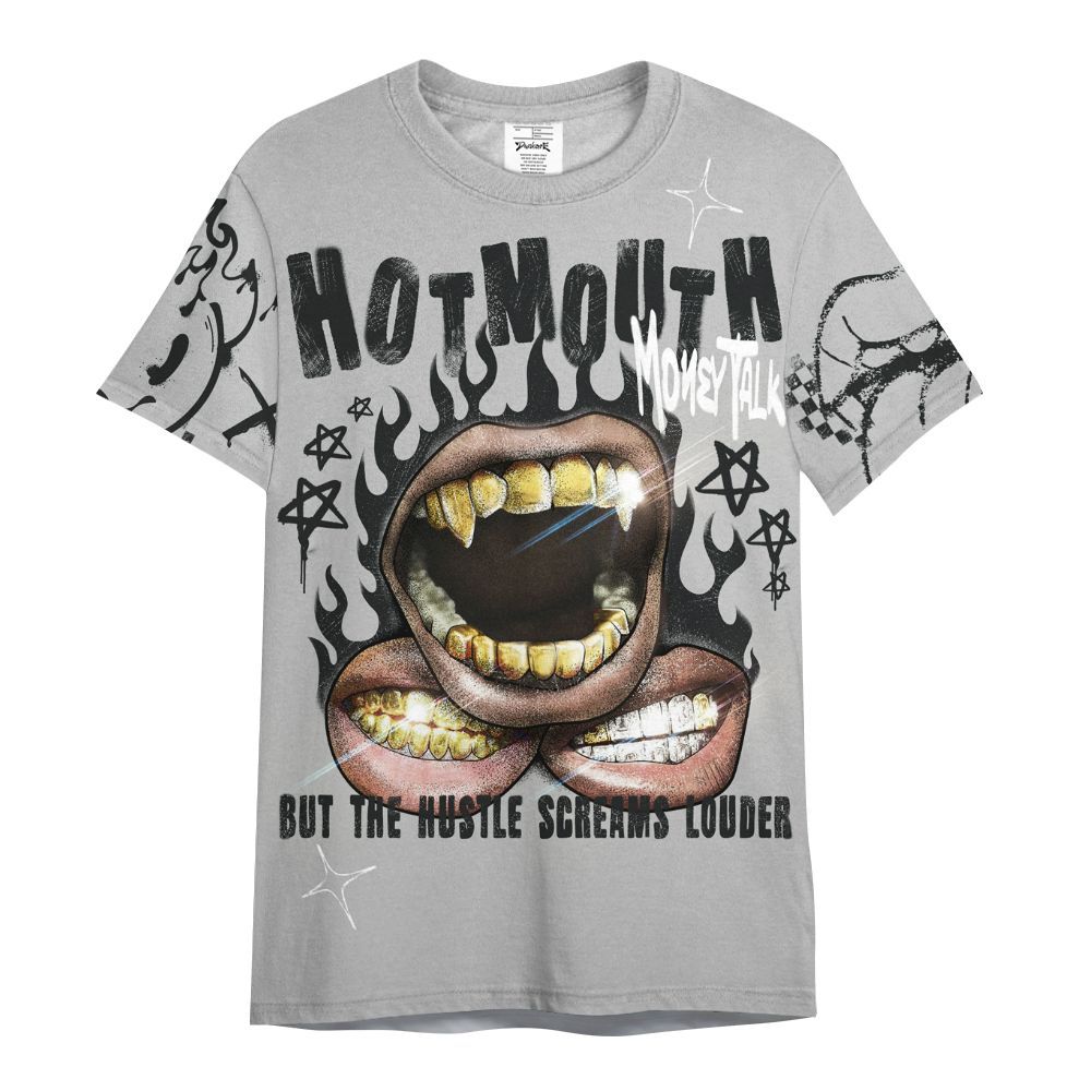 Shirt To Match Low 85 Metallic Black 1s - Mouth Burning Street Style All Over Print
