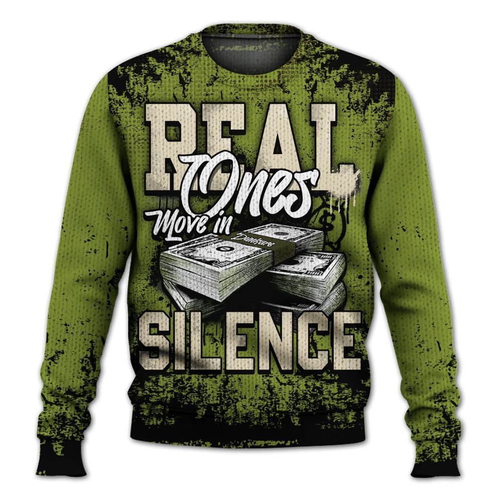 Knitted Sweater To Match SB Dunk Low Asparagus - Move In Silence Money Street Retro