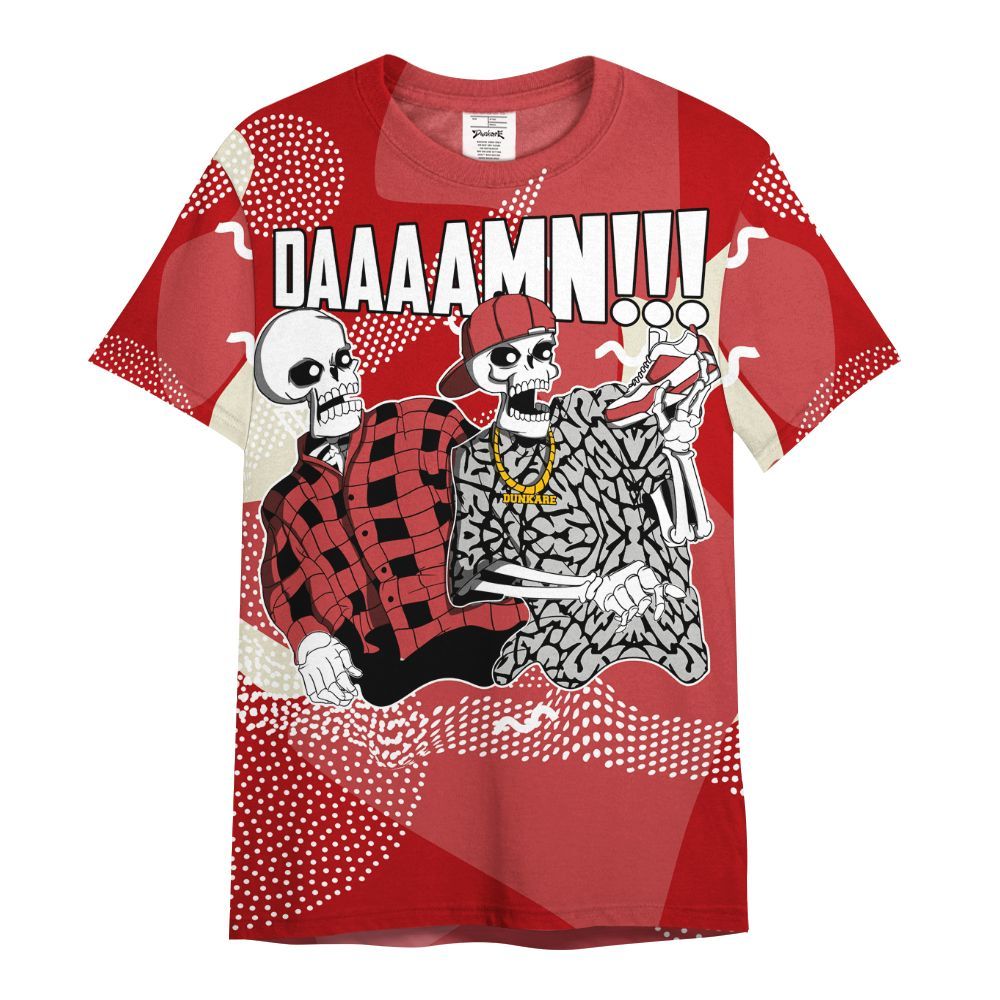 Shirt To Match Cement Grey 3s - Graphic Meme Damnn All Over Print