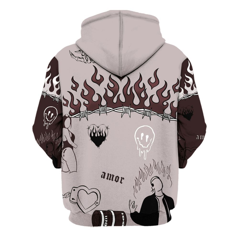 Hoodie To Match AMM Air Smokey Mauve 6s - Snake Trust No One All Over Print