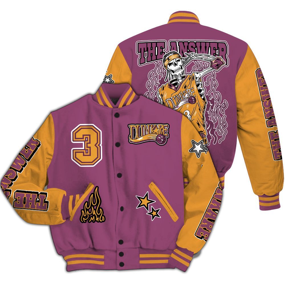 Varsity Jacket To Match High OG Brotherhood 1s - Allen Answer Skeleton All Over Print