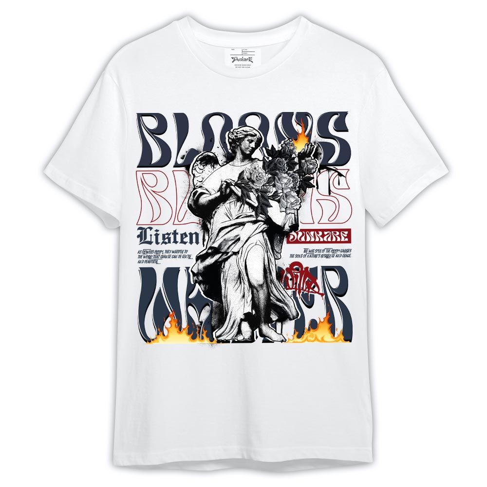 Shirt To Match Navy Blue 2024 6s - Blooms Whisper Shirt Outfit