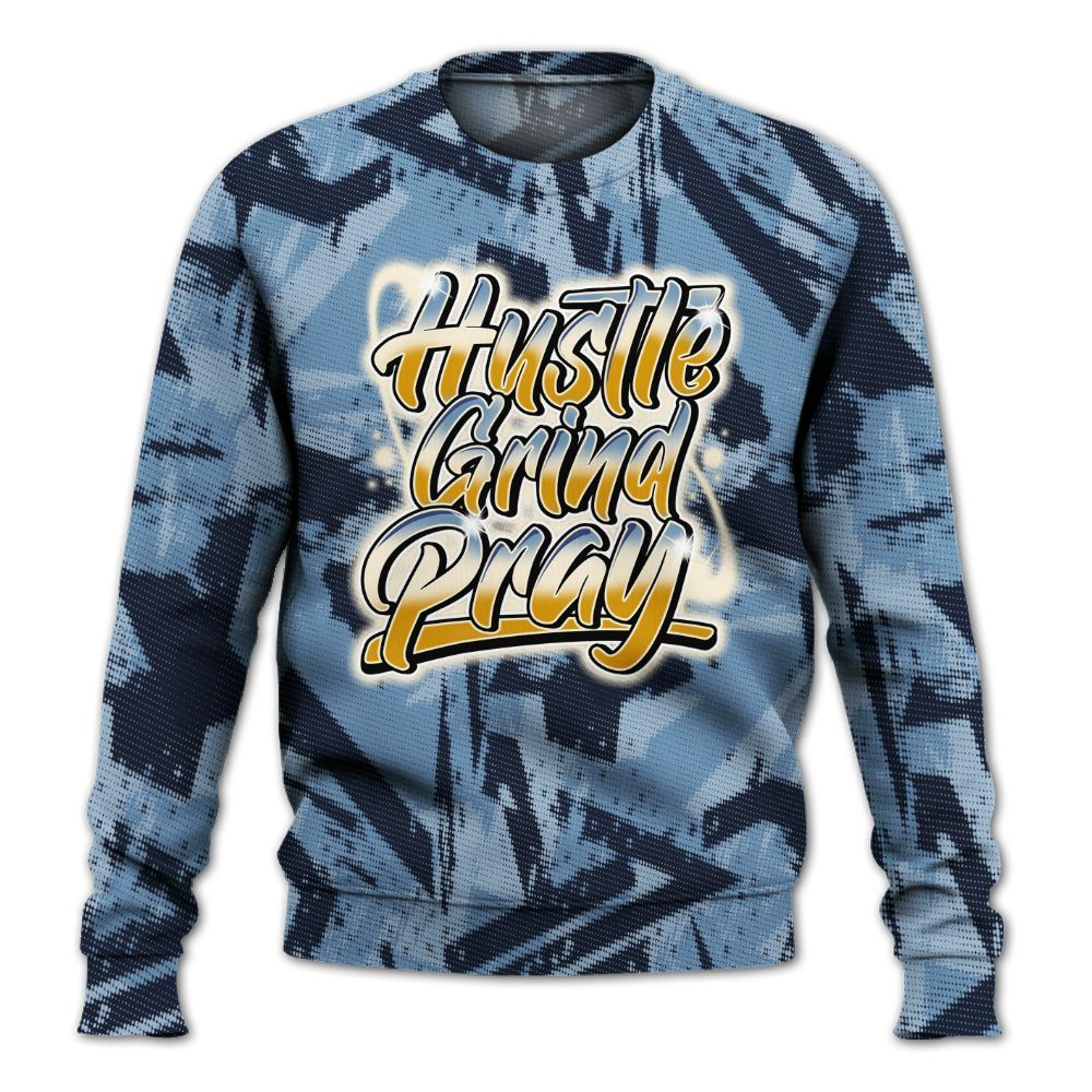 Sweatshirt To Match High OG First In Flight 1s - Hustles And Prayer Graphic Halftone All Over Print