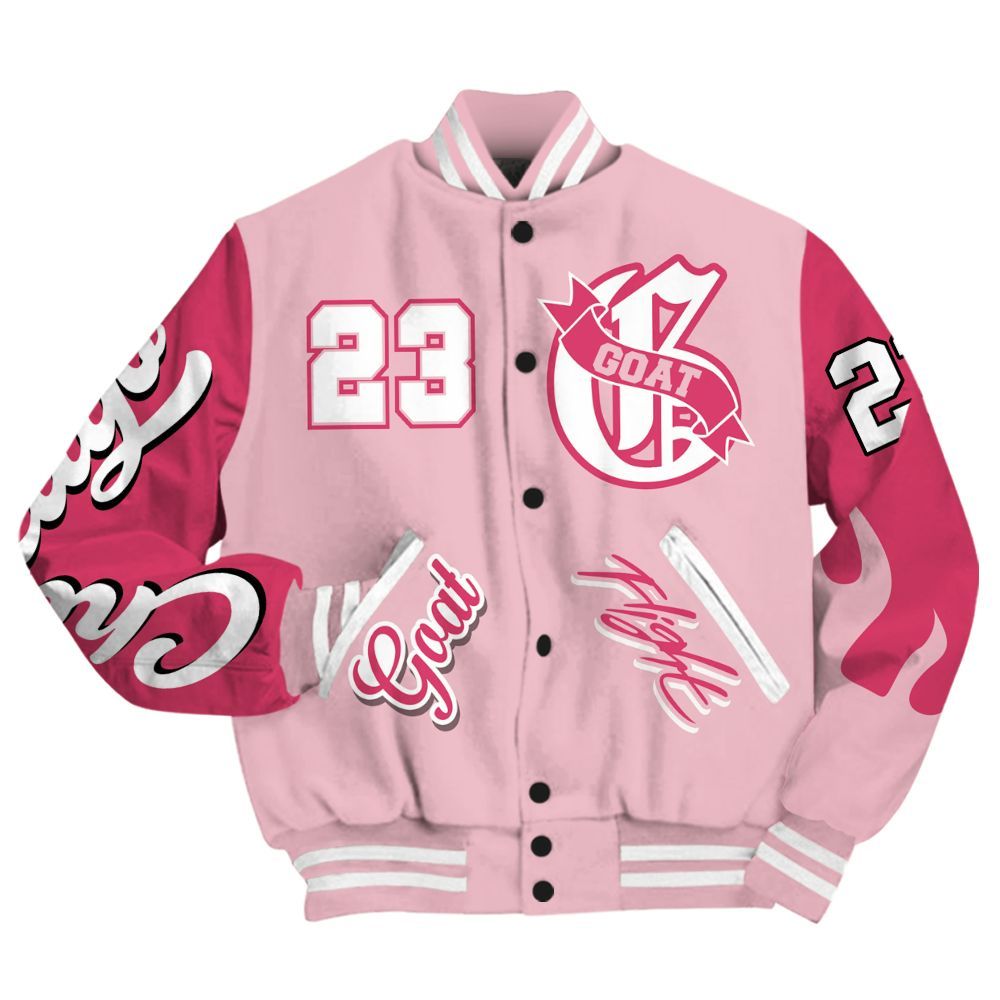 Varsity Jacket To Match Low OG Tropical Pink 1s - The G.O.A.T Streetwear All Over Print