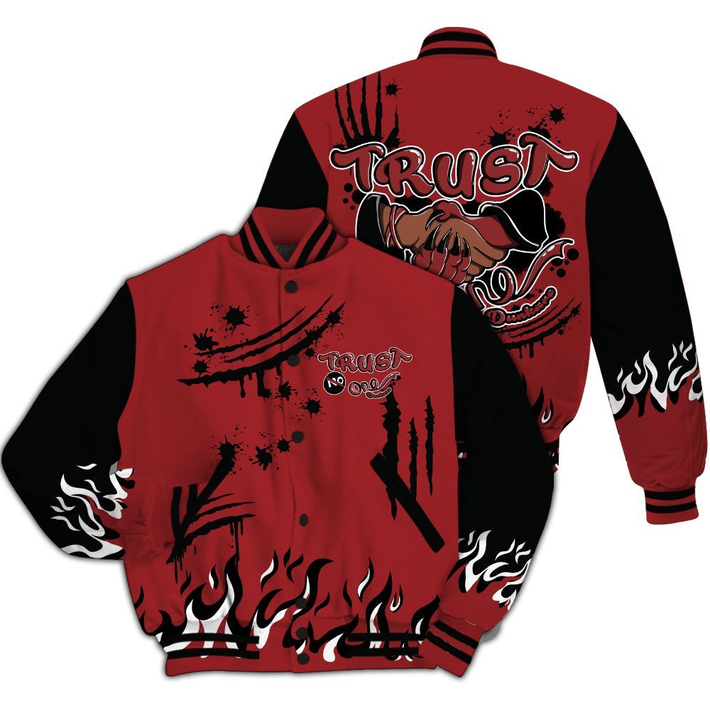 Varsity Jacket To Match Alternate Flu Game 12s - Graphic Trust No One All Over Print