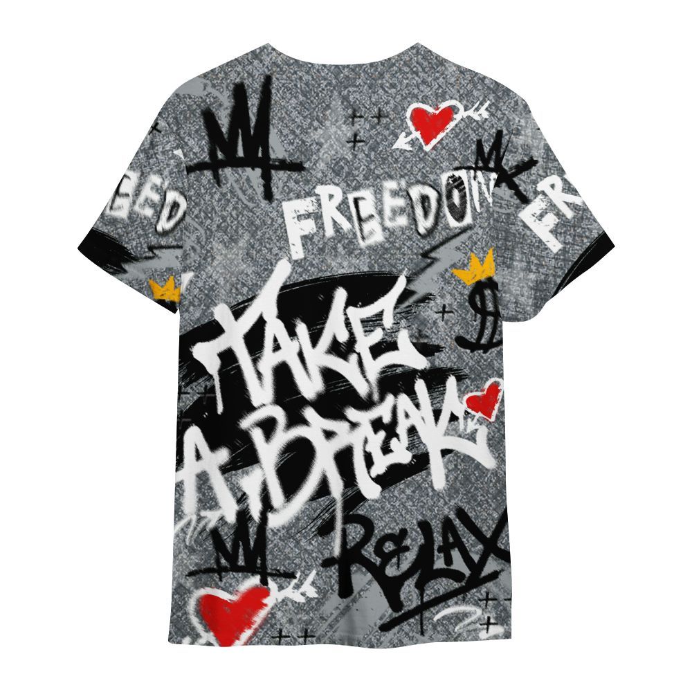 Shirt To Match Low CNY Year Of The Snake 11s - Take Break Freedom Graffiti Streetwear All Over Print