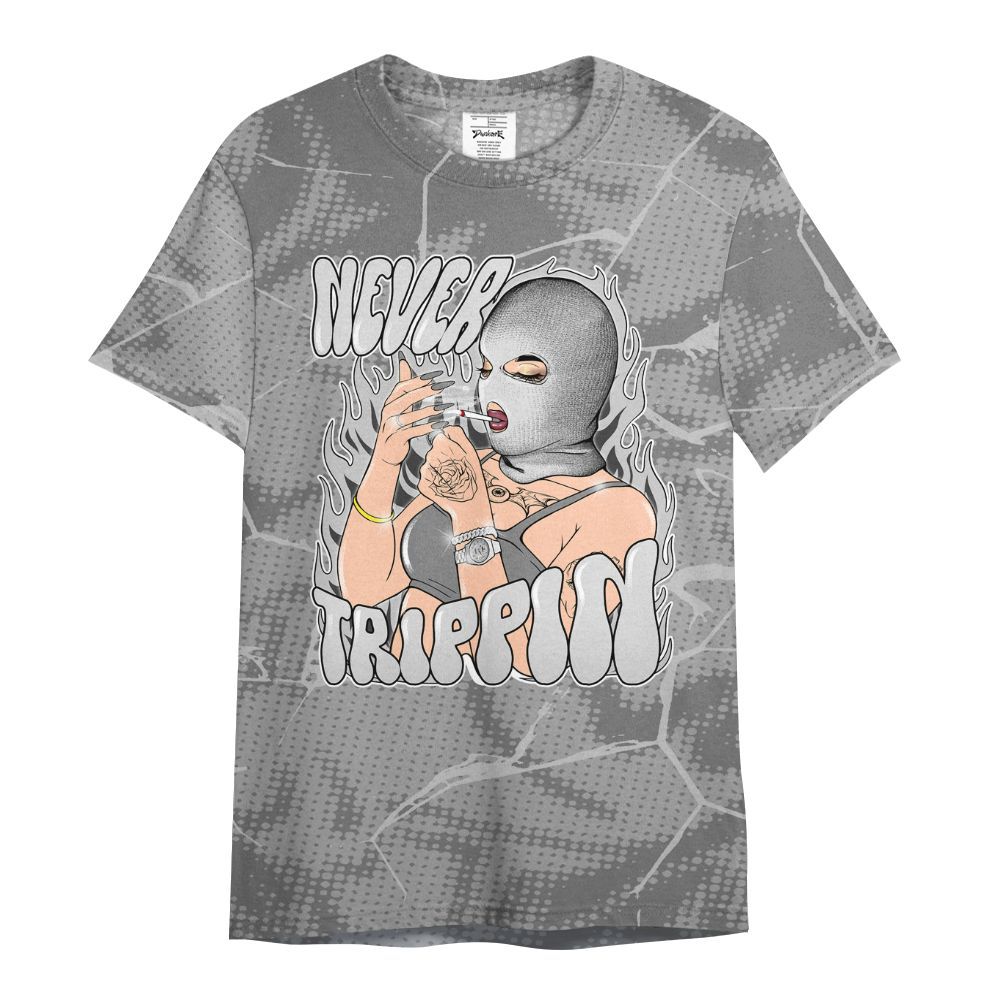 Shirt To Match Black Wolf Grey 12s - Ne'er Trippin' Unique Crack All Over Print